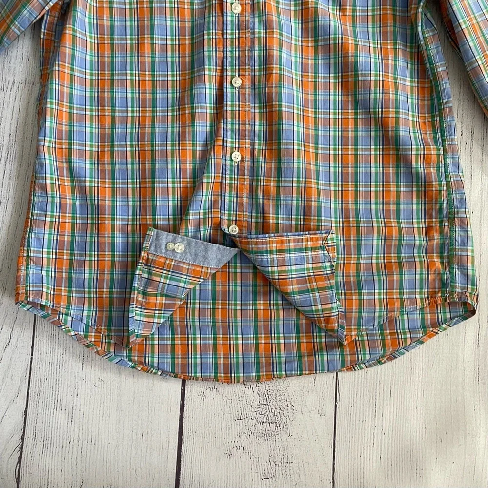 Ralph Lauren Blue, Green & Orange Plaid Long Sleeve Button Down size L (14-16)